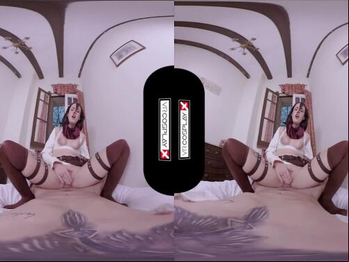 Vrcosplayx&period;com lilyan crimson as mikasa attacks your titanic pecker